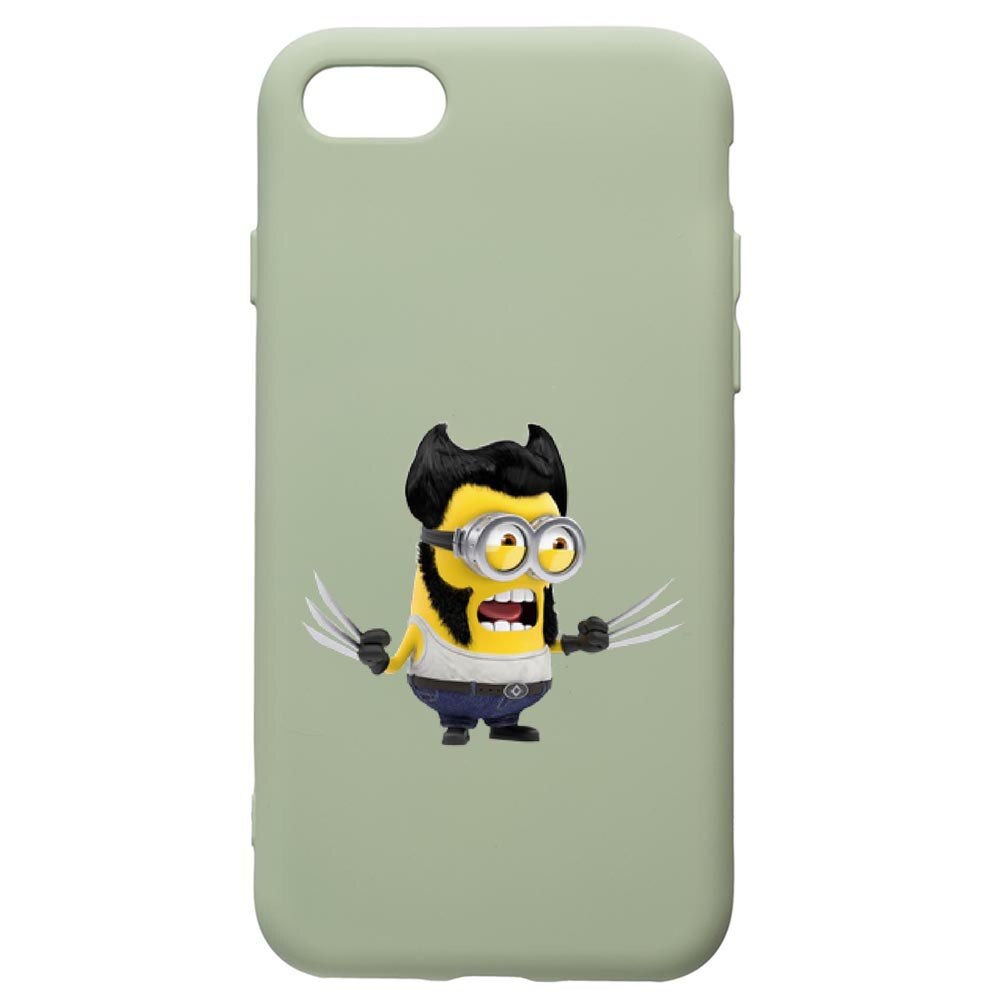 Husa de protectie Apple iPhone SE 2 / iPhone 8 / iPhone 7, Minion X-Men, silicon, cu interiorul din material textil, protectie camera, Beryl, PGR218