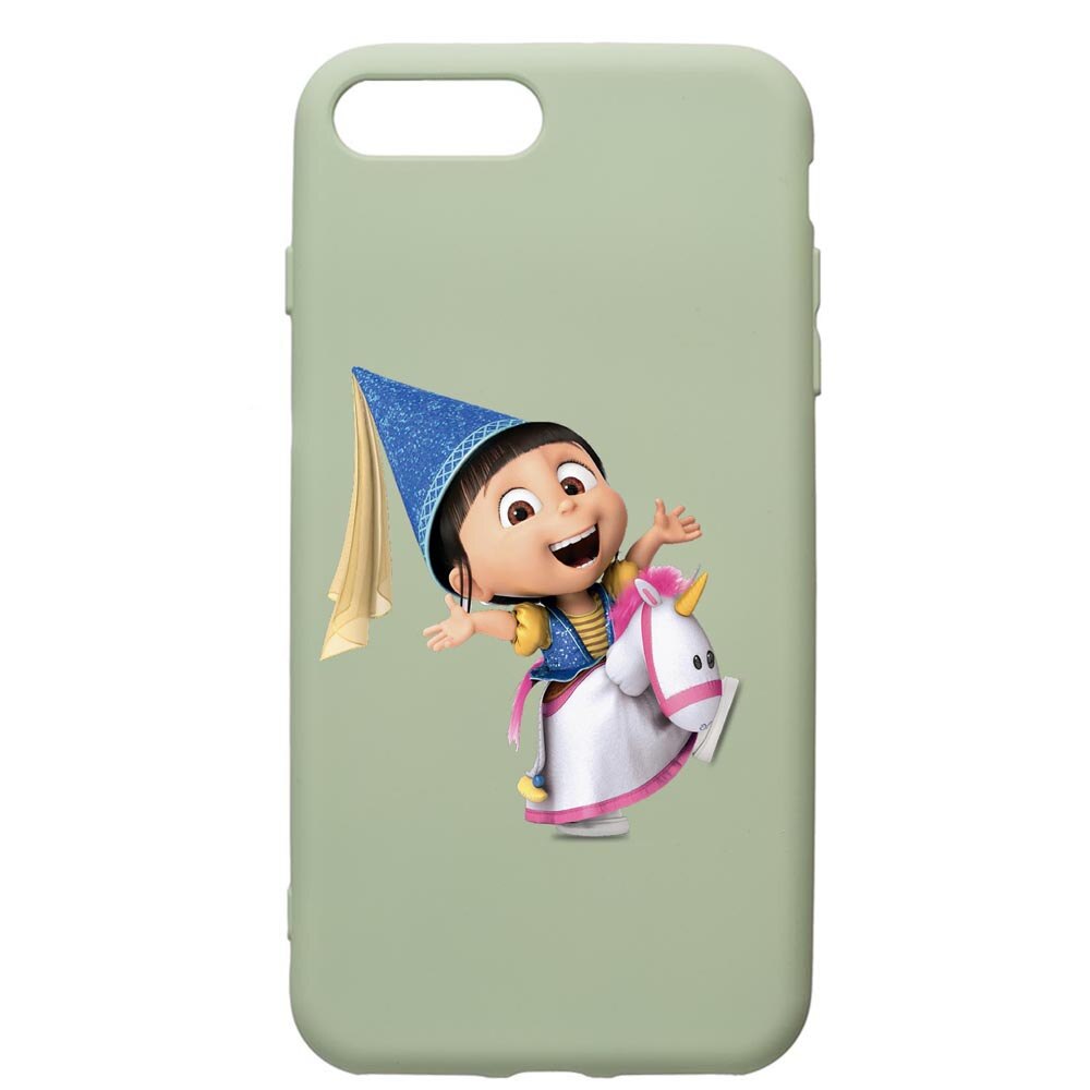 Husa de protectie Apple iPhone 8 Plus / iPhone 7 Plus, Despicable Me, Agnes, silicon, cu interiorul din material textil, protectie camera, Beryl, PGR220