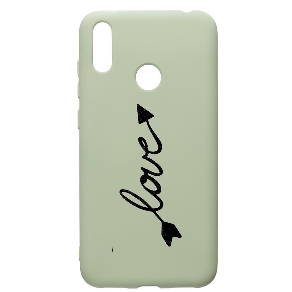Husa de protectie Huawei Y7 2019, Love, silicon, cu interiorul din material textil, protectie camera, Beryl, PGR225