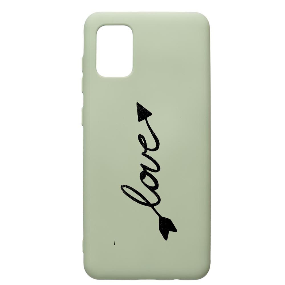 Husa de protectie Samsung Galaxy A71, Love, silicon, cu interiorul din material textil, protectie camera, Beryl, PGR225