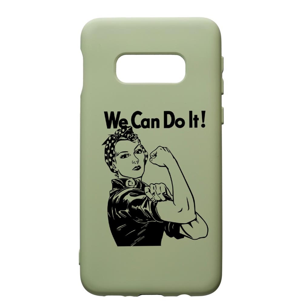 Husa de protectie Samsung Galaxy S10E, Woman, We Can Do It, silicon, cu interiorul din material textil, protectie camera, Beryl, PGR226