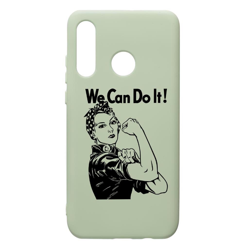 Husa de protectie Huawei P30 Lite, Woman, We Can Do It, silicon, cu interiorul din material textil, protectie camera, Beryl, PGR226