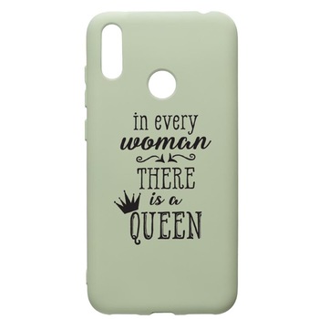 Husa de protectie Huawei Y7 2019, Woman, Queen, silicon, cu interiorul din material textil, protectie camera, Beryl, PGR227 Husa de protectie Huawei Y7 2019, Woman, Queen, silicon, cu interiorul din material textil, protectie camera, Beryl, PGR227