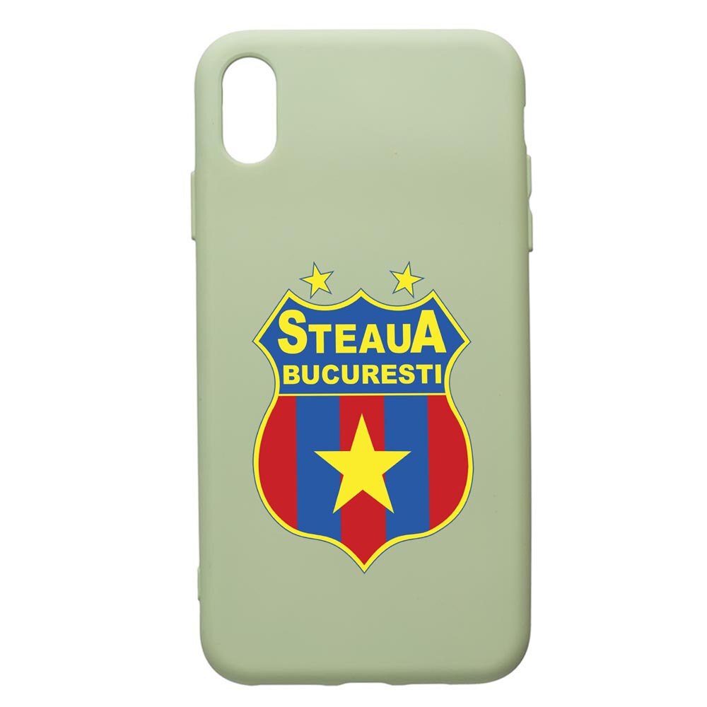 Husa de protectie Apple iPhone XS Max, Football, Steaua, silicon, cu interiorul din material textil, protectie camera, Beryl, PGR230