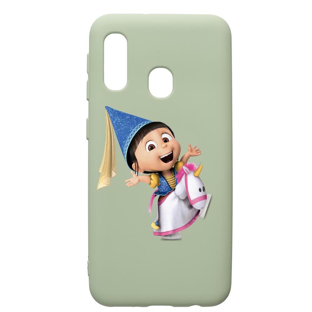 Husa de protectie Samsung Galaxy A40, Despicable Me, Agnes, silicon, cu interiorul din material textil, protectie camera, Beryl, PGR220