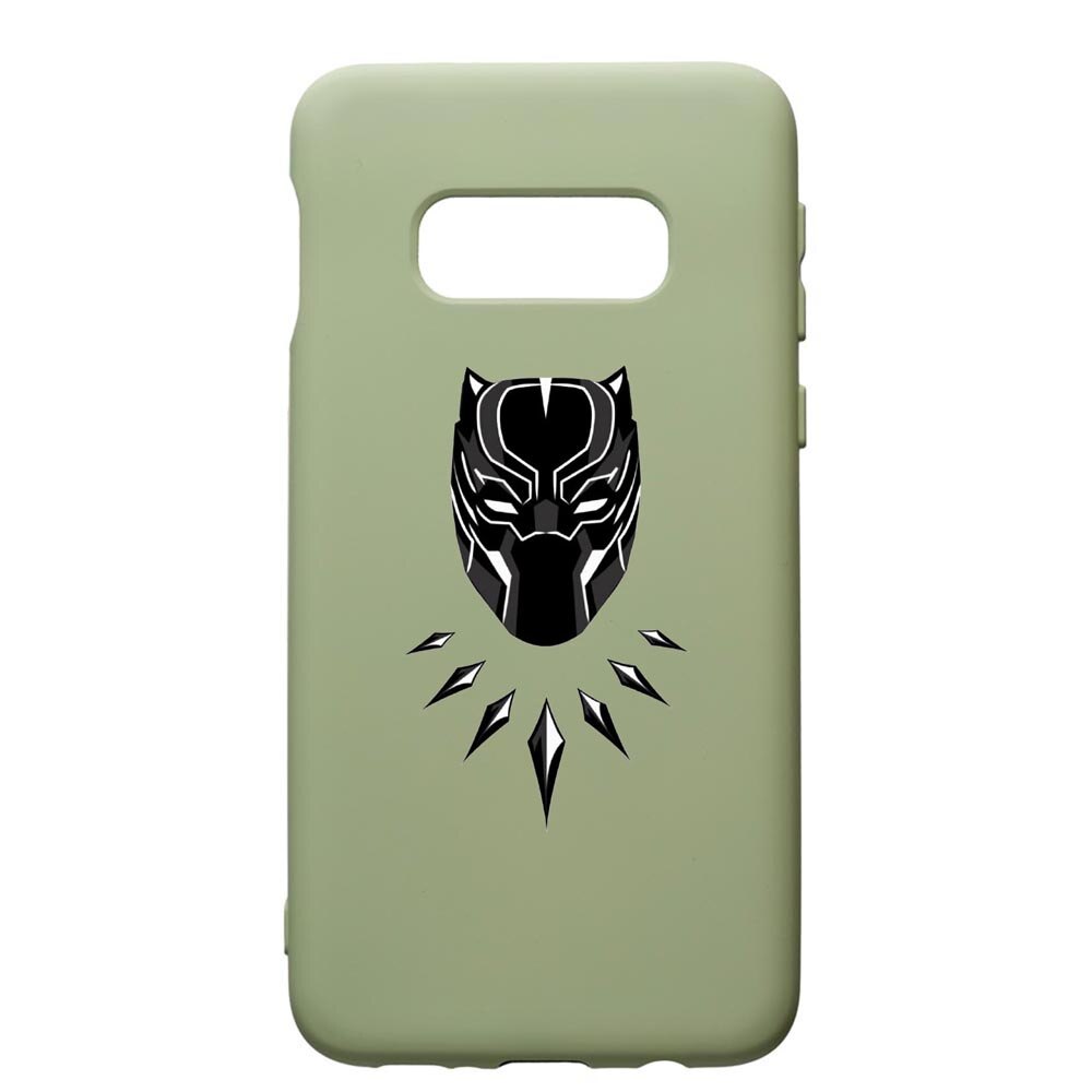 Husa de protectie Samsung Galaxy S10E, Black Panther, silicon, cu interiorul din material textil, protectie camera, Beryl, PGR243
