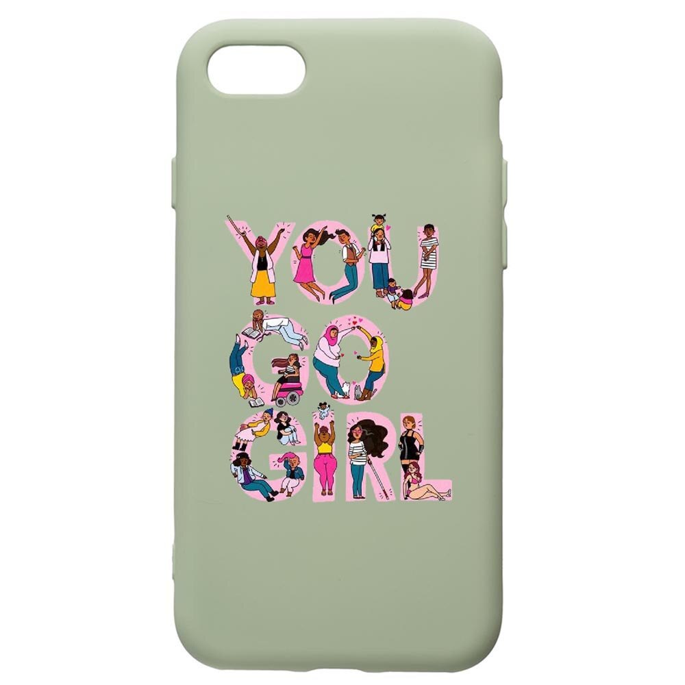 Husa de protectie Apple iPhone SE 2 / iPhone 8 / iPhone 7, Girl Power, silicon, cu interiorul din material textil, protectie camera, Beryl, PGR250