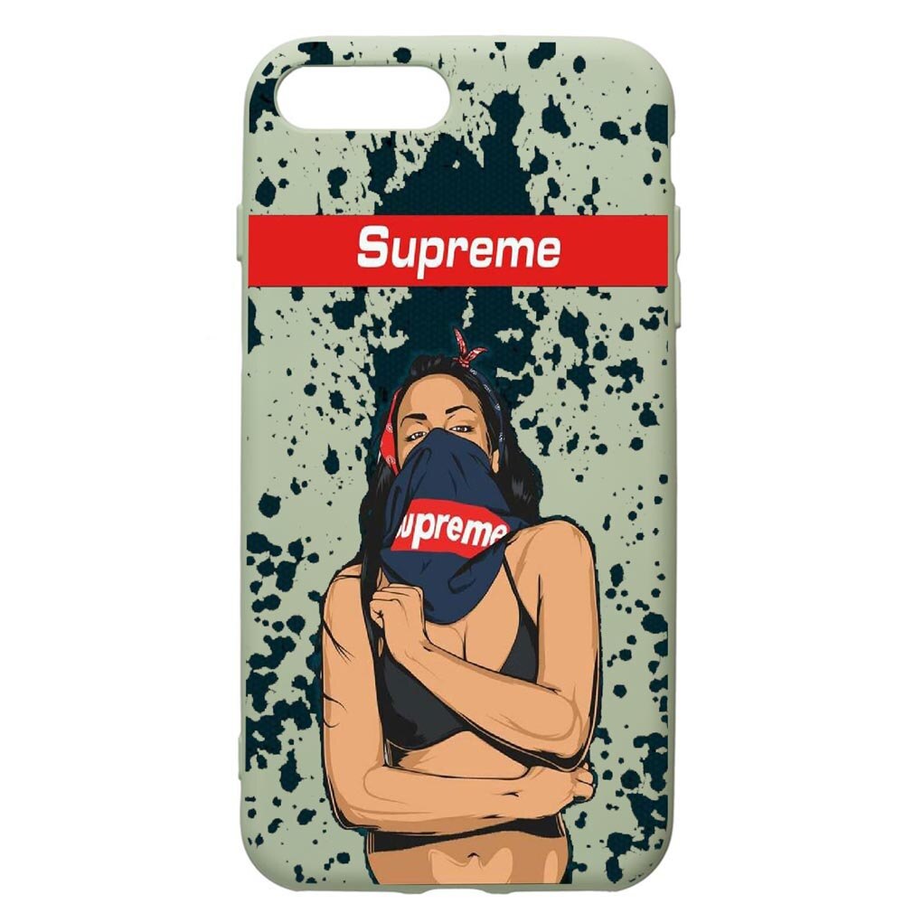 Husa de protectie Apple iPhone 8 Plus / iPhone 7 Plus, Supreme, Woman, silicon, cu interiorul din material textil, protectie camera, Beryl, PGR256
