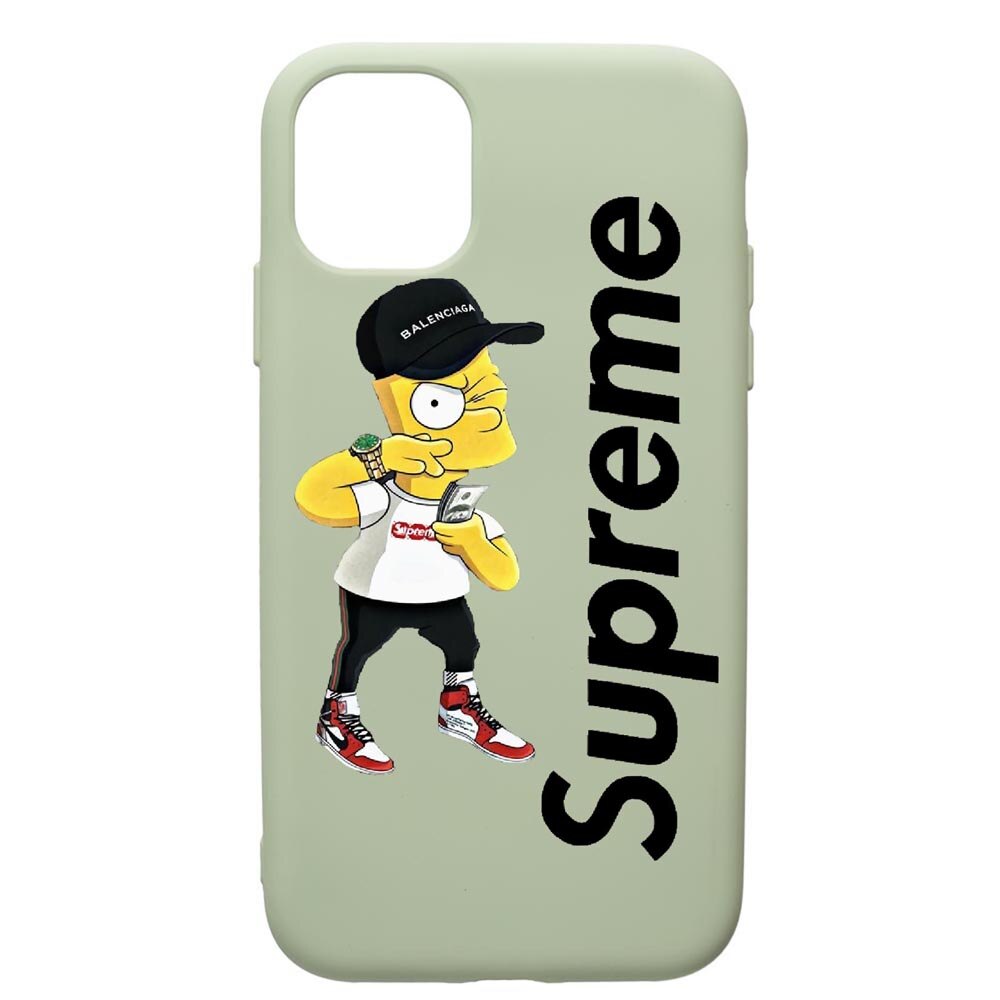 Husa de protectie Apple iPhone 12 Mini, Supreme, The Simpsons, silicon, cu interiorul din material textil, protectie camera, Beryl, PGR258