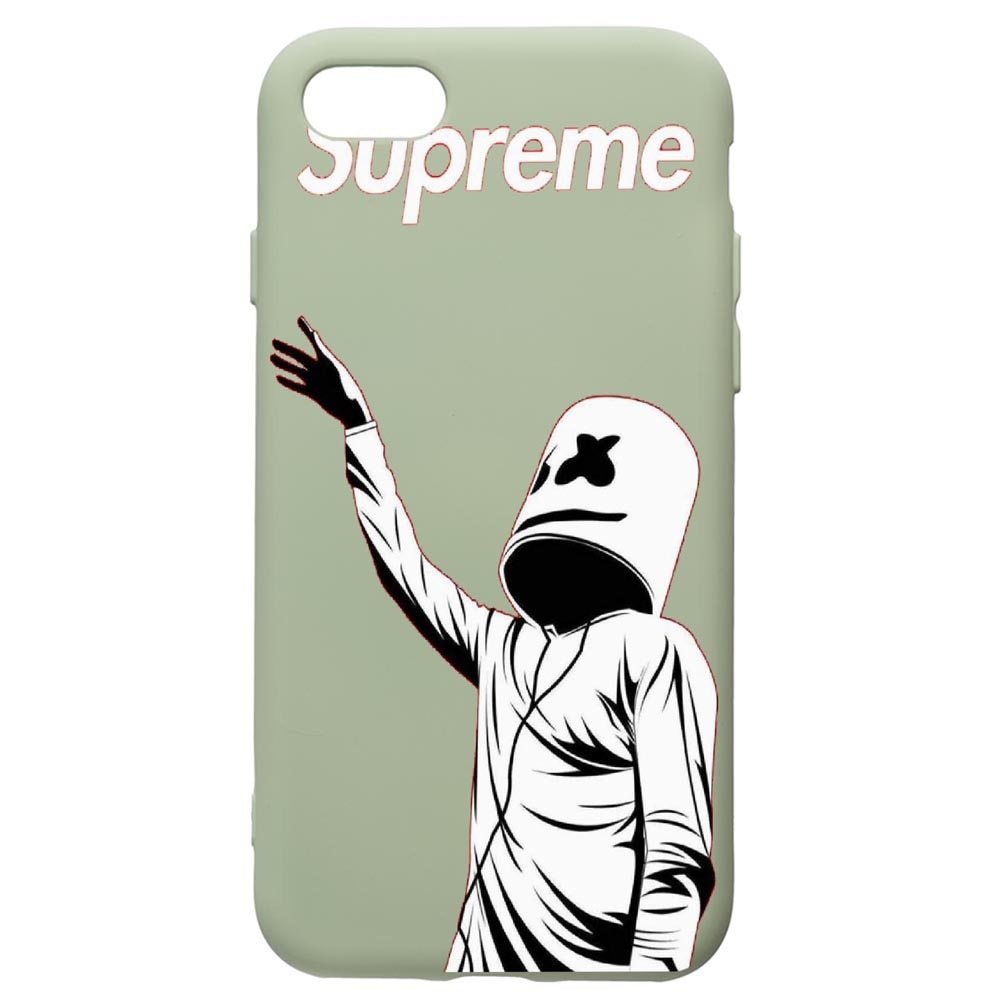 Husa de protectie Apple iPhone SE 2 / iPhone 8 / iPhone 7, Supreme, Marshmello, silicon, cu interiorul din material textil, protectie camera, Beryl, PGR255