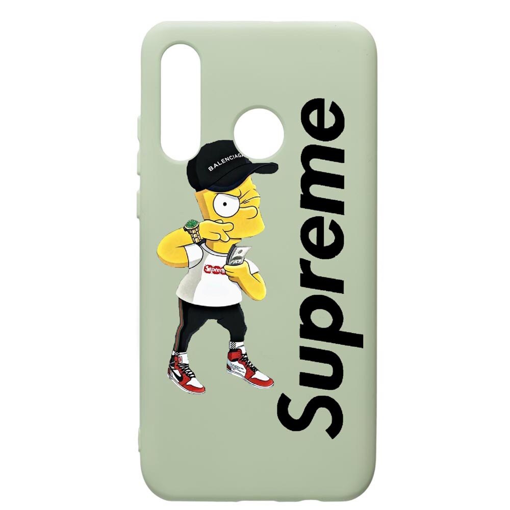 Husa de protectie Huawei P40 Lite E / Y7p, Supreme, The Simpsons, silicon, cu interiorul din material textil, protectie camera, Beryl, PGR258
