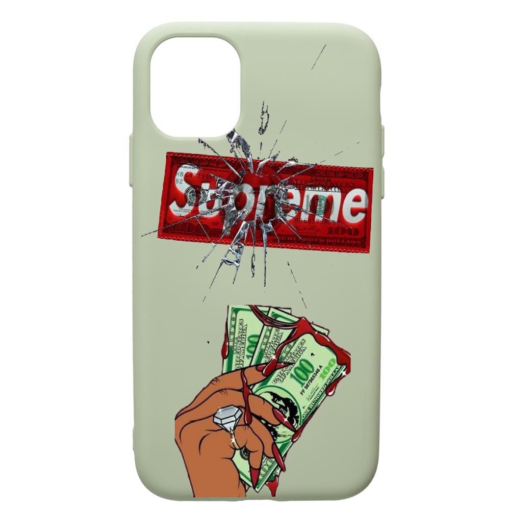 Husa de protectie Apple iPhone 11, Supreme, Money, silicon, cu interiorul din material textil, protectie camera, Beryl, PGR257