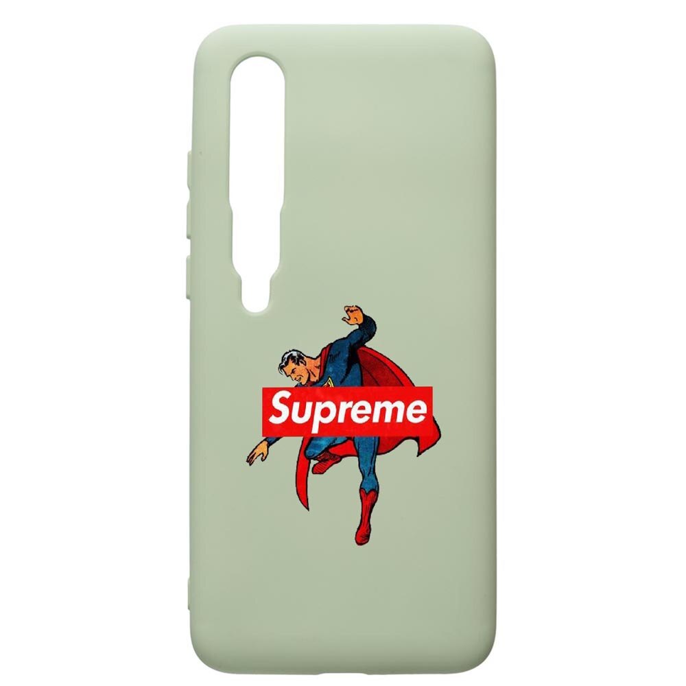 Husa de protectie Xiaomi Mi 10 / Mi 10 Pro, Supreme, Superman, silicon, cu interiorul din material textil, protectie camera, Beryl, PGR259