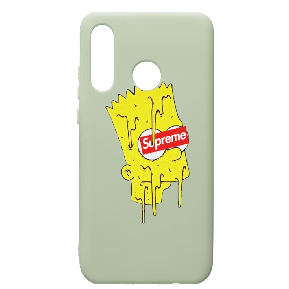 Husa de protectie Huawei P30 Lite, Supreme, The Simpsons, silicon, cu interiorul din material textil, protectie camera, Beryl, PGR267