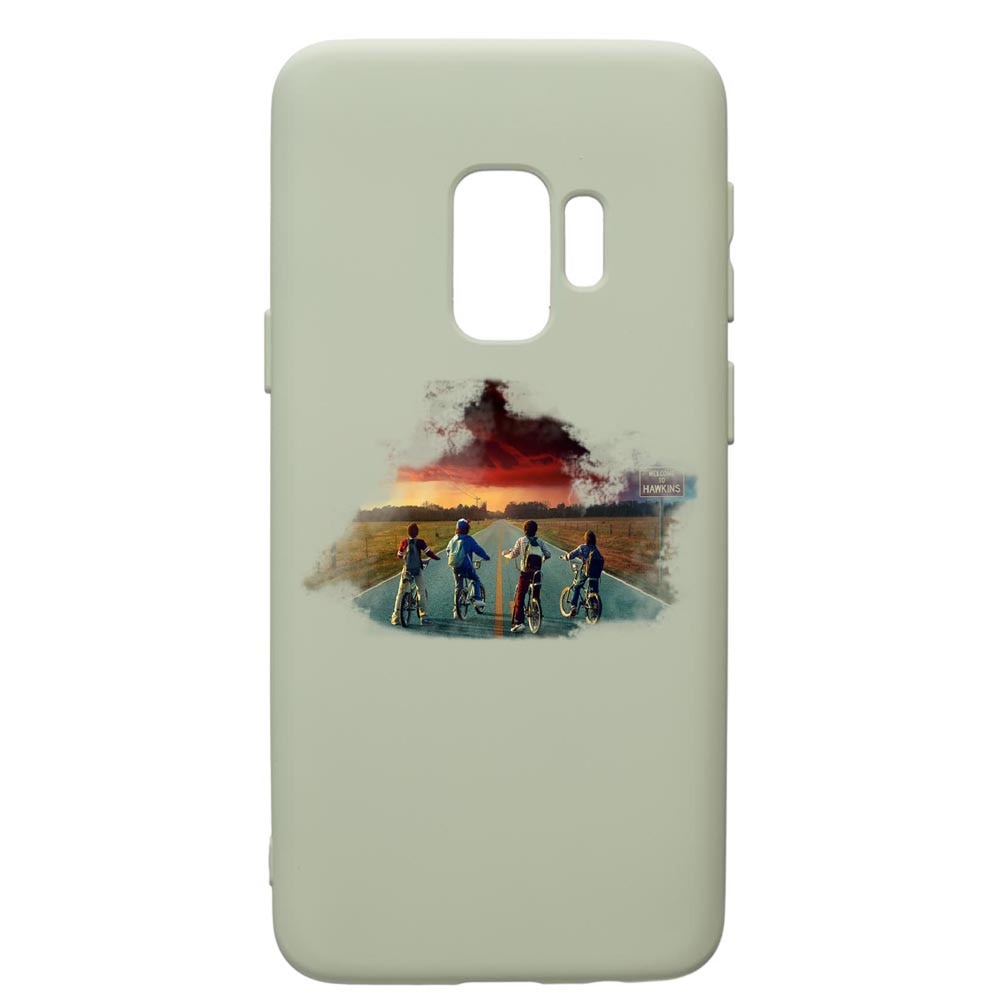 Husa de protectie Samsung Galaxy S9, Stranger Things, silicon, cu interiorul din material textil, protectie camera, Beryl, PGR278
