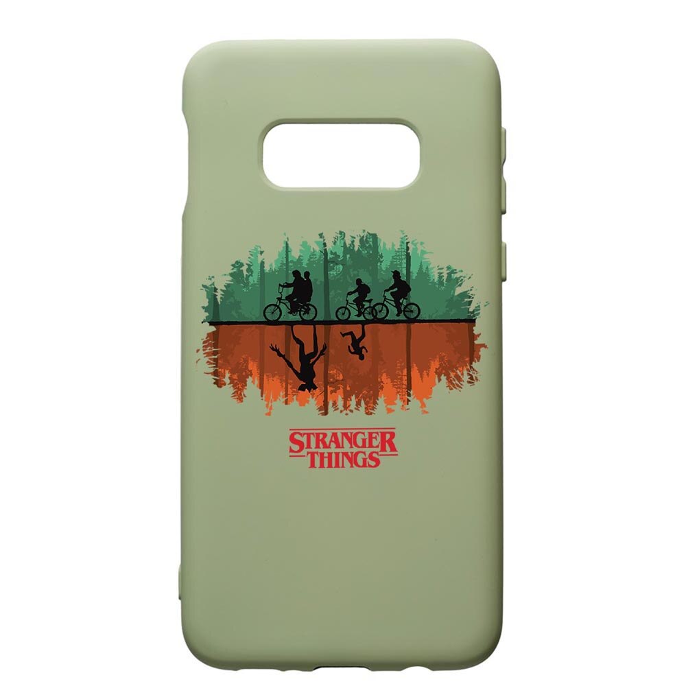 Husa de protectie Samsung Galaxy S10E, Stranger Things, silicon, cu interiorul din material textil, protectie camera, Beryl, PGR279
