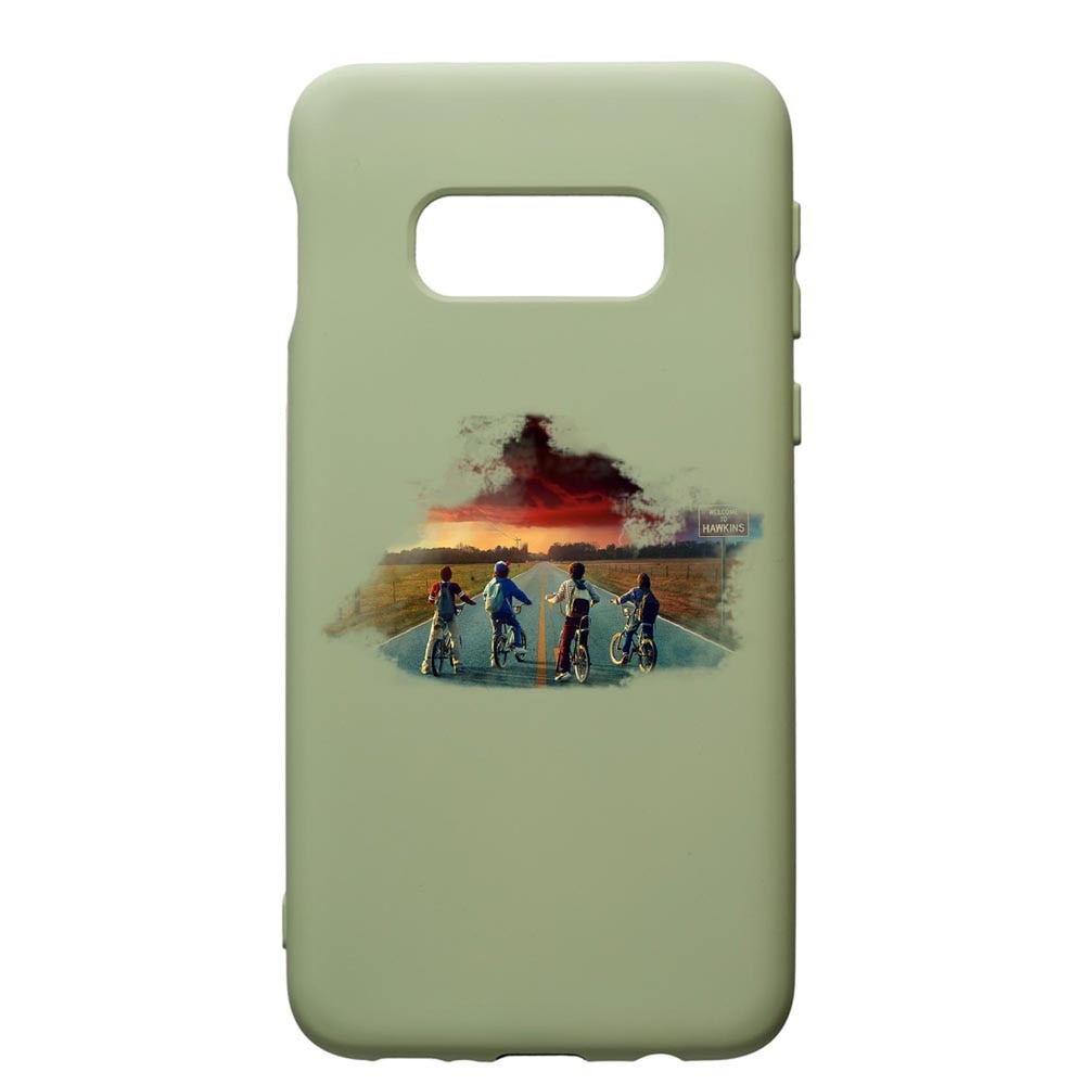 Husa de protectie Samsung Galaxy S10E, Stranger Things, silicon, cu interiorul din material textil, protectie camera, Beryl, PGR278