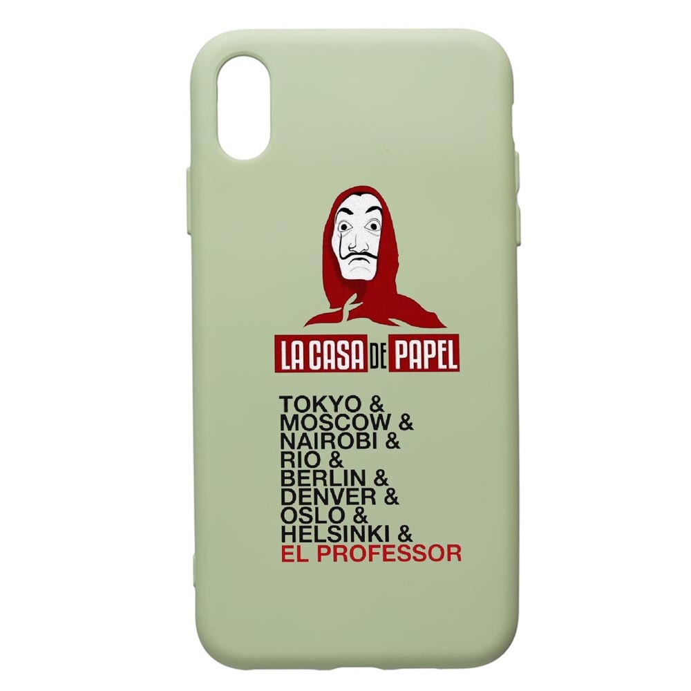 Husa de protectie Apple iPhone XS / X, La Casa De Papel, silicon, cu interiorul din material textil, protectie camera, Beryl, PGR296