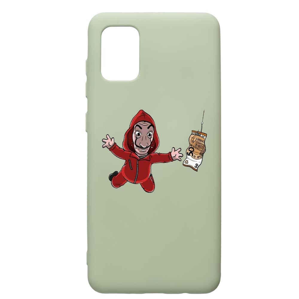 Husa de protectie Samsung Galaxy A41, La Casa De Papel, silicon, cu interiorul din material textil, protectie camera, Beryl, PGR294