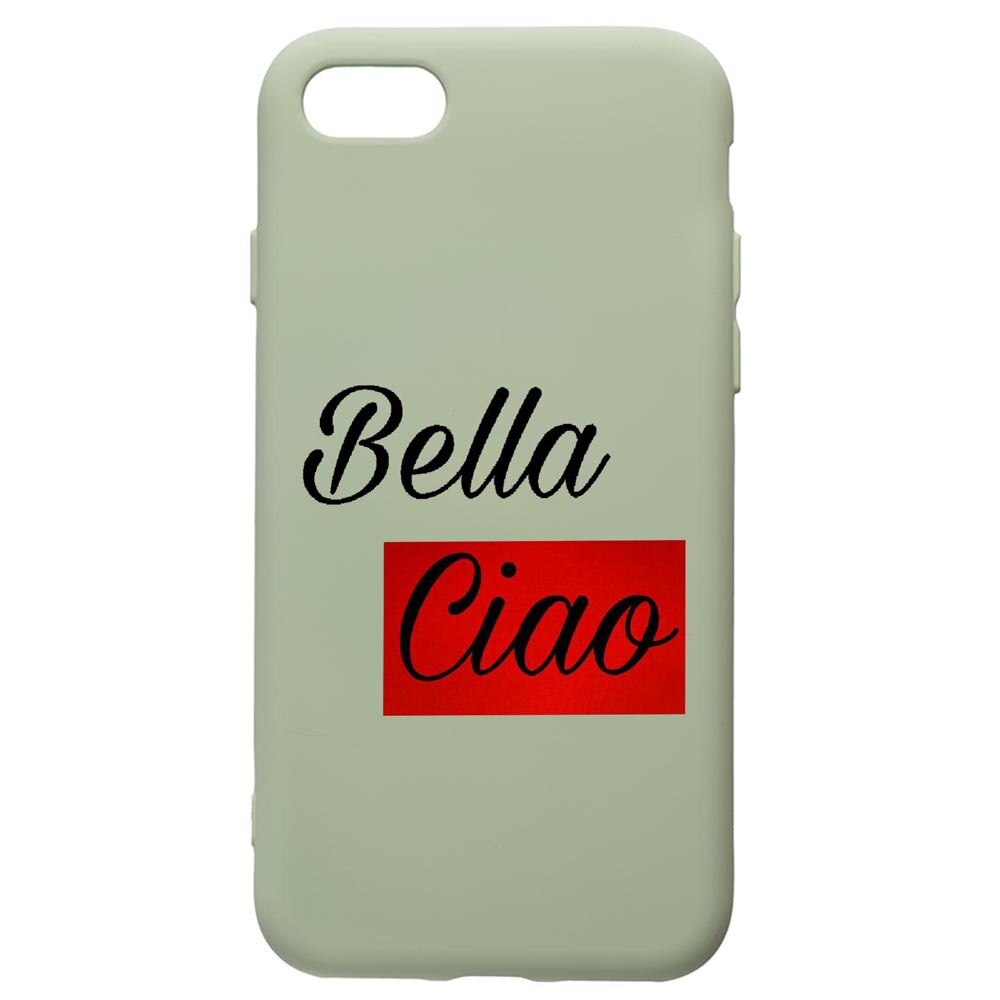 Husa de protectie Apple iPhone SE 2 / iPhone 8 / iPhone 7, La Casa De Papel Ciao Bella, silicon, cu interiorul din material textil, protectie camera, Beryl, PGR293