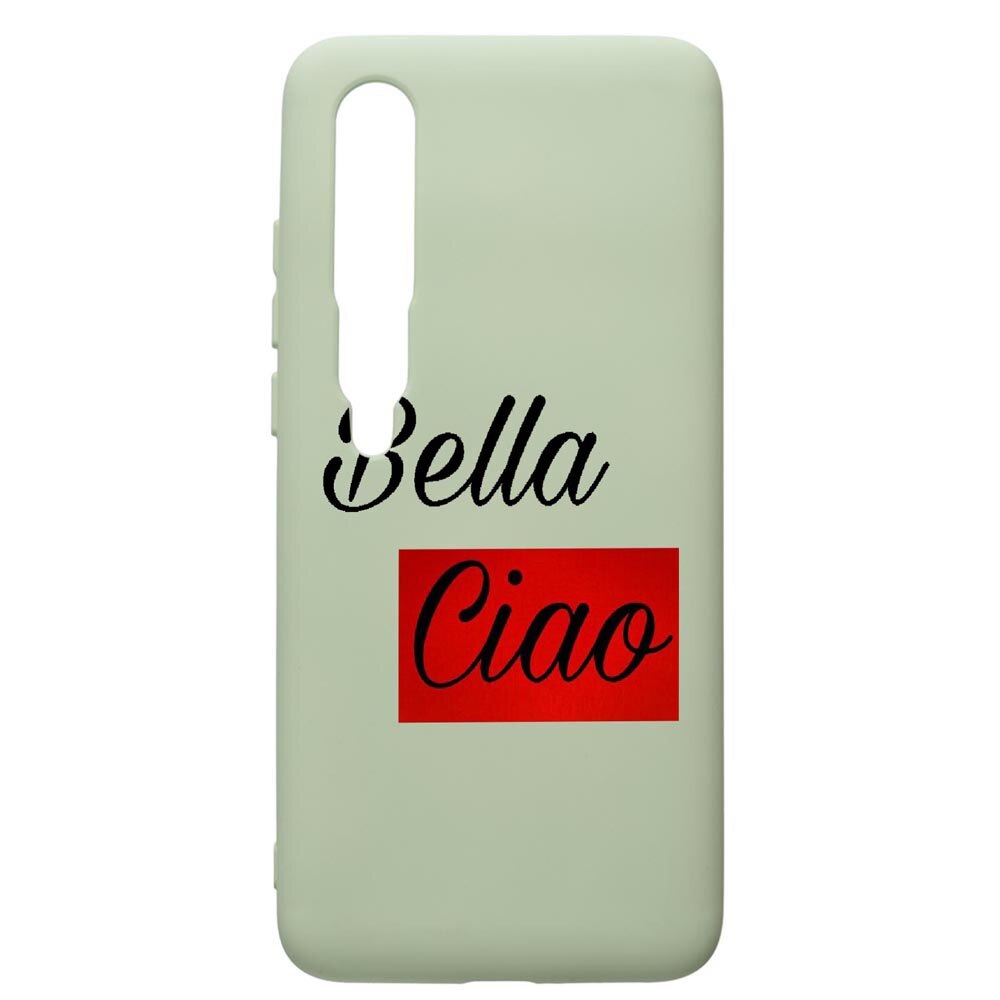 Husa de protectie Xiaomi Mi 10 / Mi 10 Pro, La Casa De Papel Ciao Bella, silicon, cu interiorul din material textil, protectie camera, Beryl, PGR293