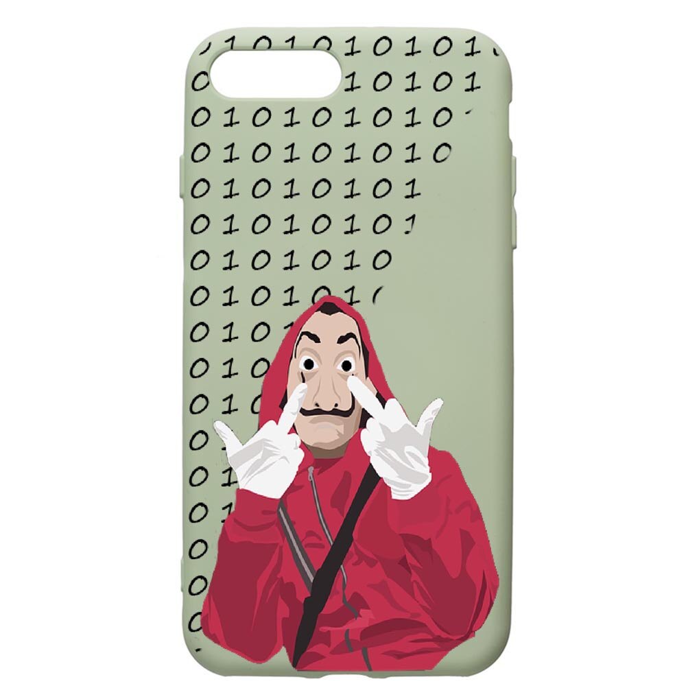 Husa de protectie Apple iPhone 8 Plus / iPhone 7 Plus, La Casa De Papel, silicon, cu interiorul din material textil, protectie camera, Beryl, PGR297