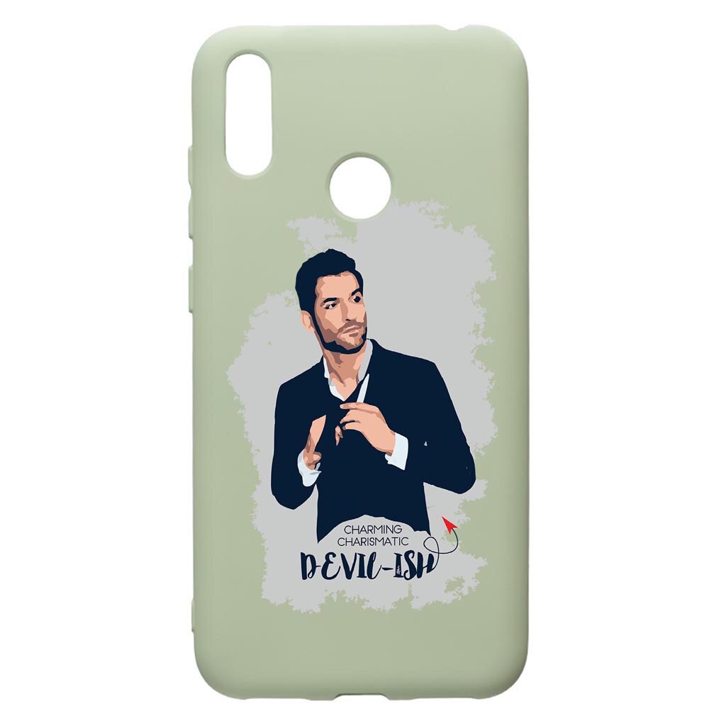 Husa de protectie Huawei Y7 2019, Lucifer, silicon, cu interiorul din material textil, protectie camera, Beryl, PGR299