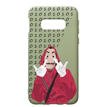 Husa de protectie Samsung Galaxy S10E, La Casa De Papel, silicon, cu interiorul din material textil, protectie camera, Beryl, PGR297 Husa de protectie Samsung Galaxy S10E, La Casa De Papel, silicon, cu interiorul din material textil, protectie camera, Beryl, PGR297