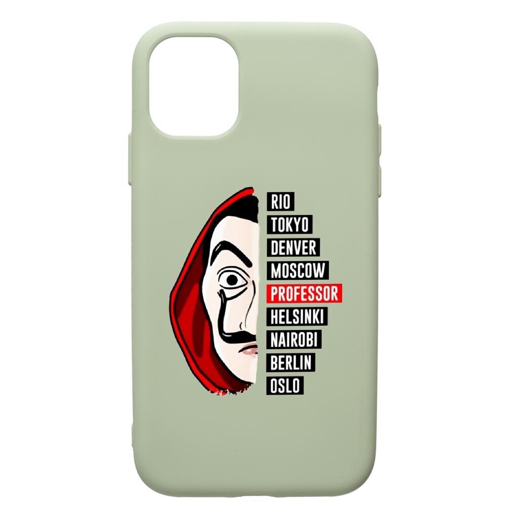 Husa de protectie Apple iPhone 12 Pro, La Casa De Papel, silicon, cu interiorul din material textil, protectie camera, Beryl, PGR302