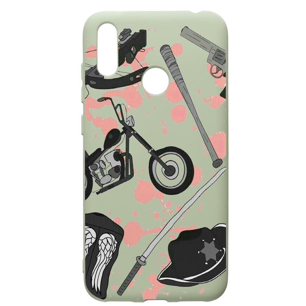Husa de protectie Huawei Y7 2019, The Walking Dead, silicon, cu interiorul din material textil, protectie camera, Beryl, PGR307