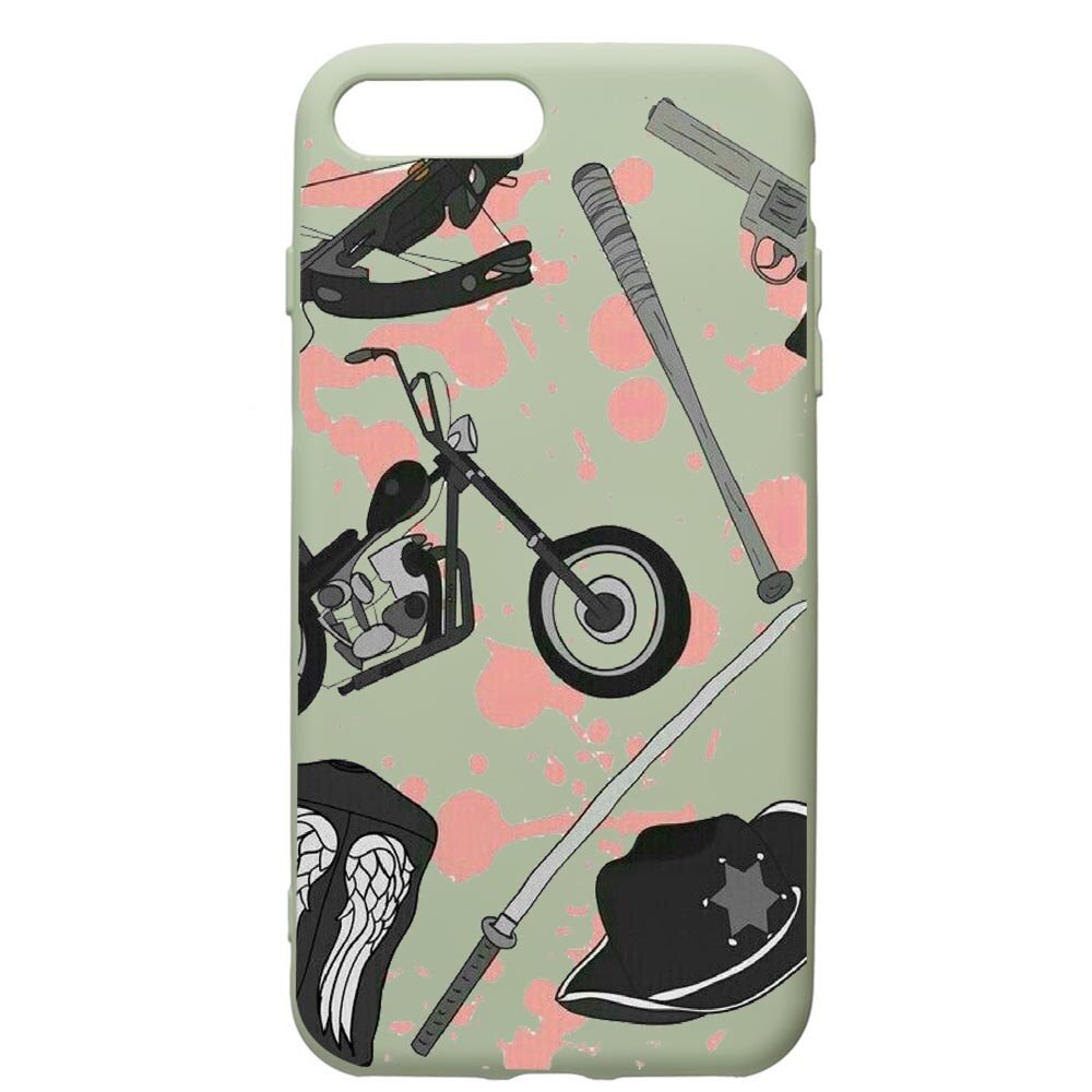 Husa de protectie Apple iPhone 8 Plus / iPhone 7 Plus, The Walking Dead, silicon, cu interiorul din material textil, protectie camera, Beryl, PGR307