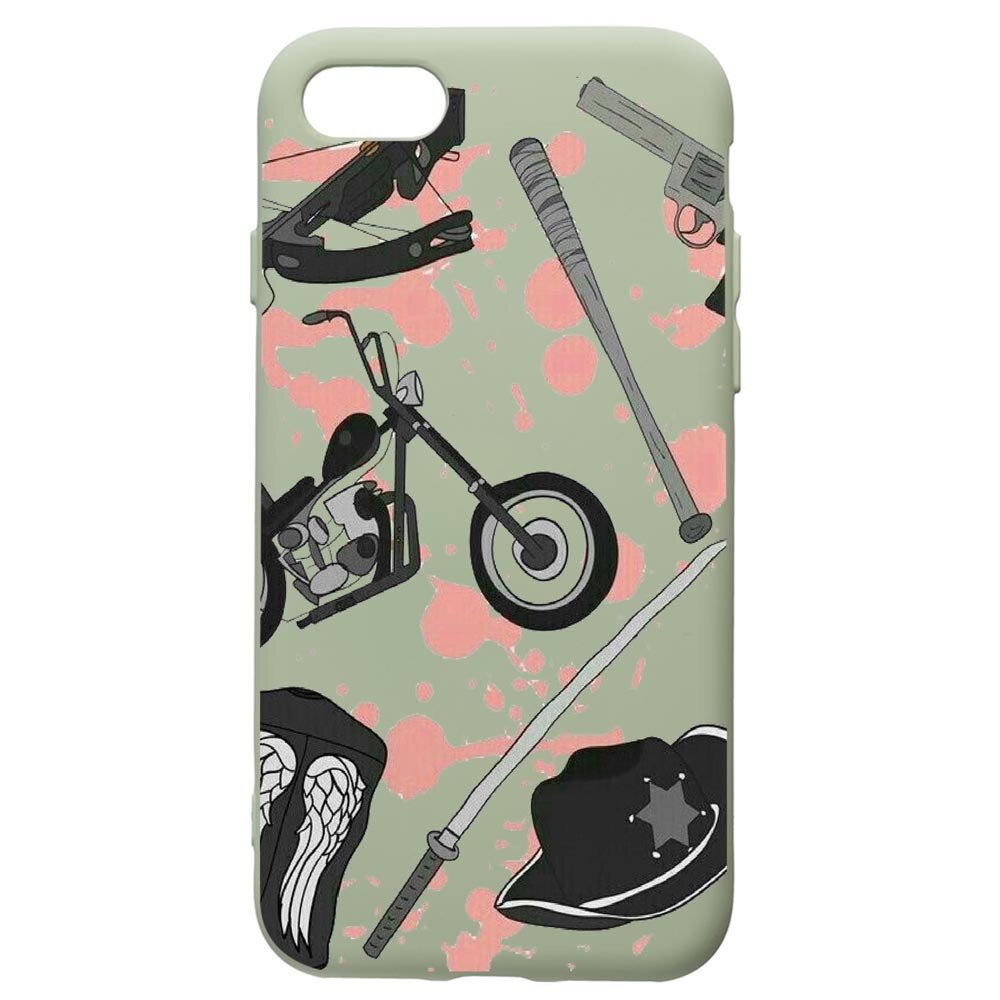 Husa de protectie Apple iPhone SE 2 / iPhone 8 / iPhone 7, The Walking Dead, silicon, cu interiorul din material textil, protectie camera, Beryl, PGR307