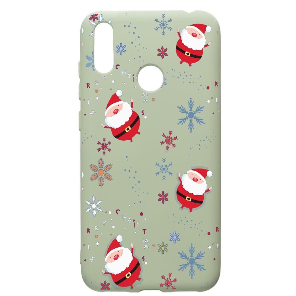 Husa de protectie Huawei Y7 2019, Xmas, silicon, cu interiorul din material textil, protectie camera, Beryl, PGR308