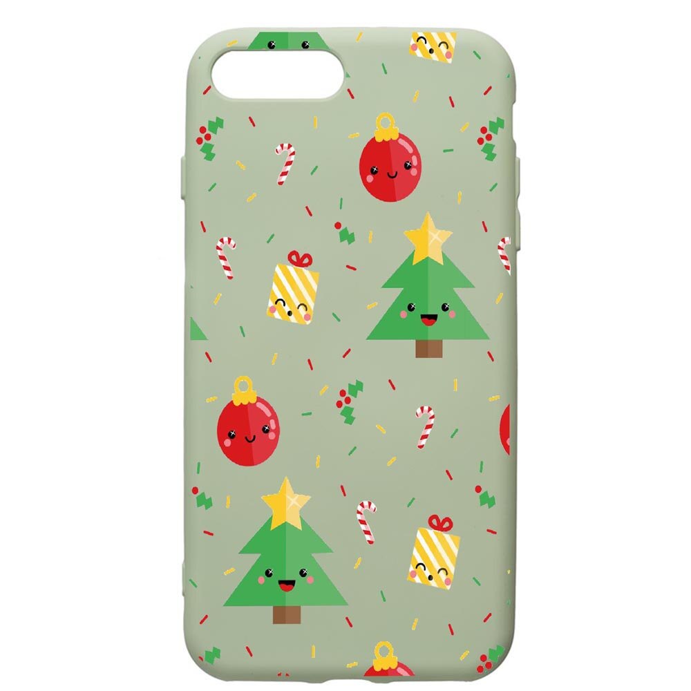 Husa de protectie Apple iPhone 8 Plus / iPhone 7 Plus, Xmas, silicon, cu interiorul din material textil, protectie camera, Beryl, PGR309