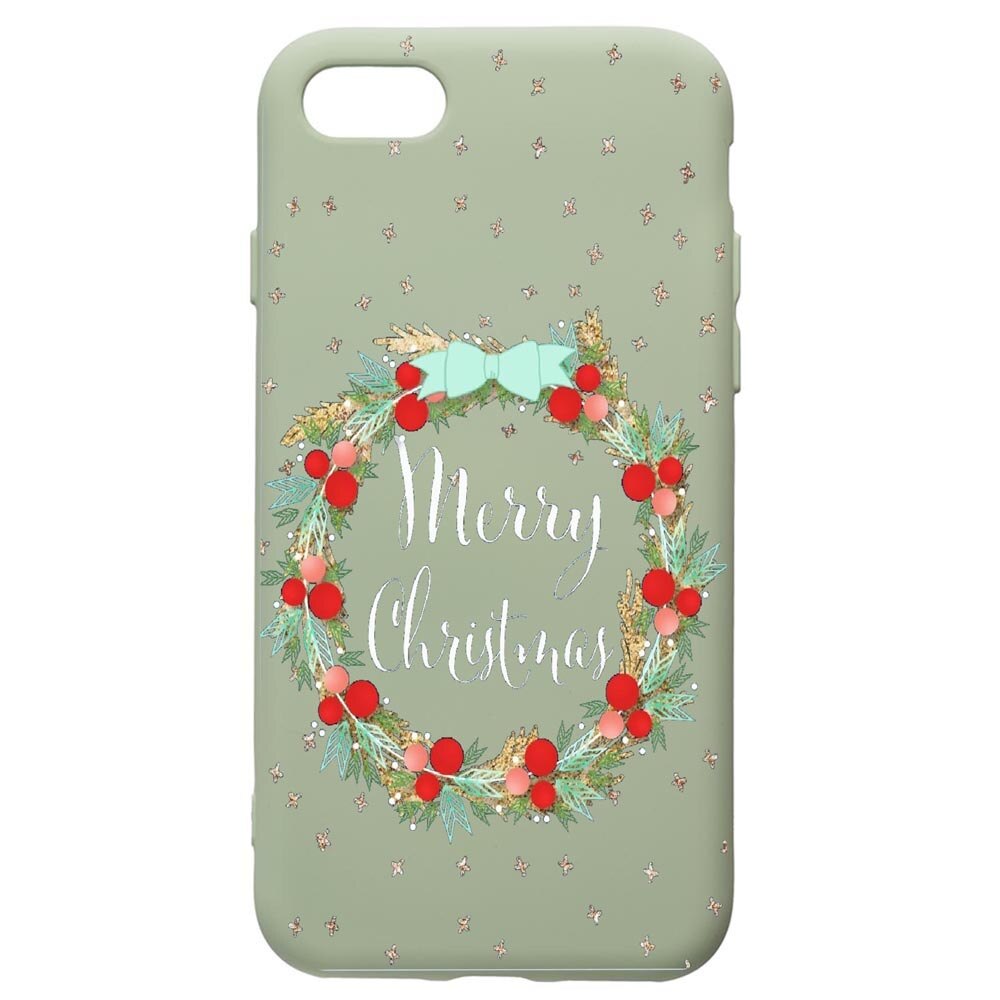 Husa de protectie Apple iPhone SE 2 / iPhone 8 / iPhone 7, Xmas, silicon, cu interiorul din material textil, protectie camera, Beryl, PGR312