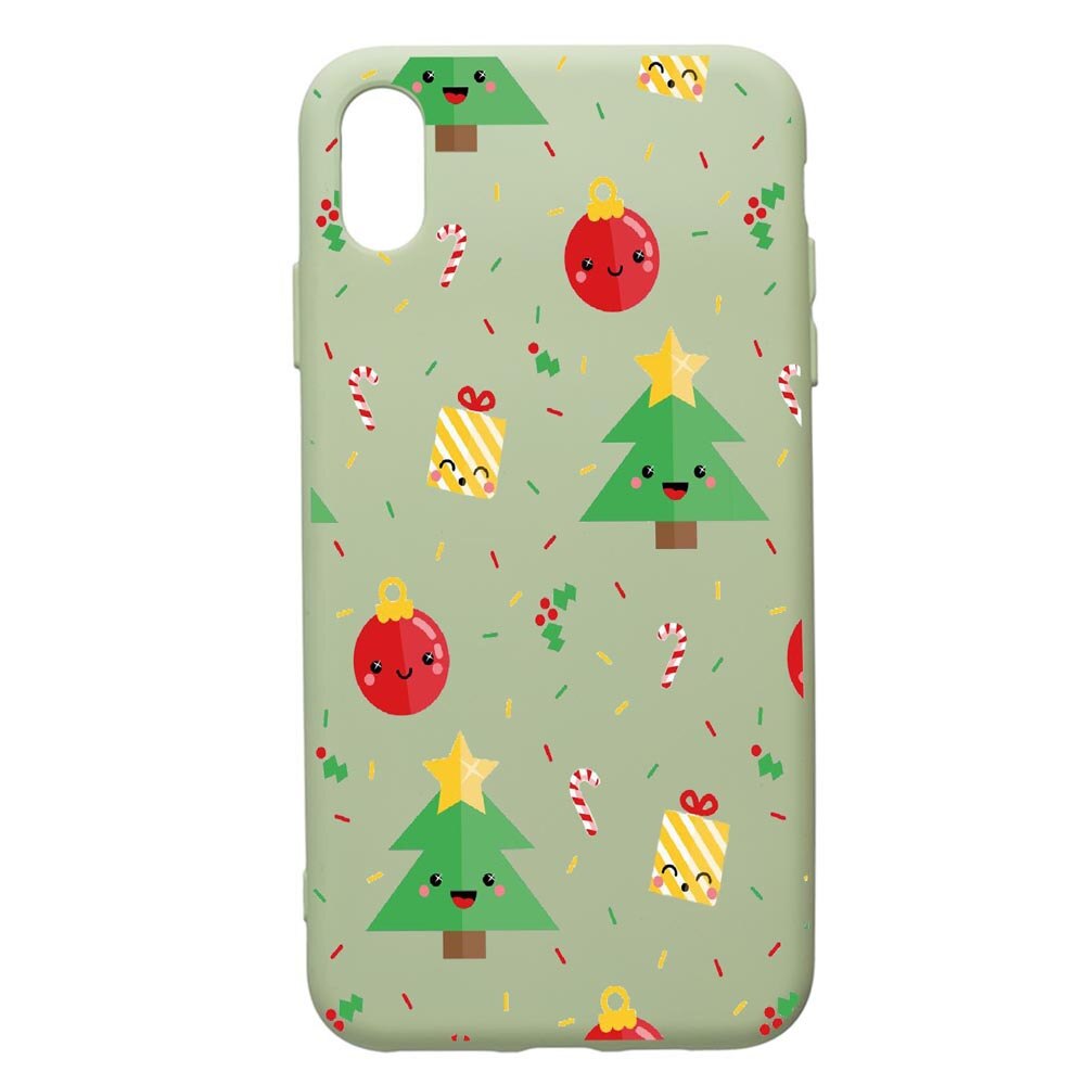 Husa de protectie Apple iPhone XS / X, Xmas, silicon, cu interiorul din material textil, protectie camera, Beryl, PGR309