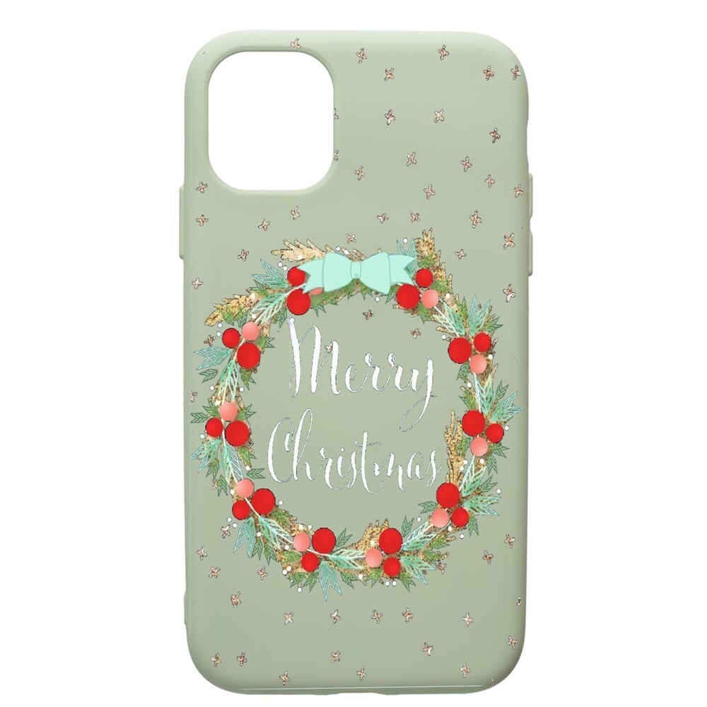 Husa de protectie Apple iPhone 12, Xmas, silicon, cu interiorul din material textil, protectie camera, Beryl, PGR312
