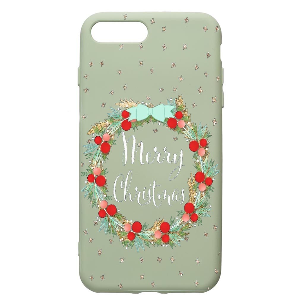 Husa de protectie Apple iPhone 8 Plus / iPhone 7 Plus, Xmas, silicon, cu interiorul din material textil, protectie camera, Beryl, PGR312