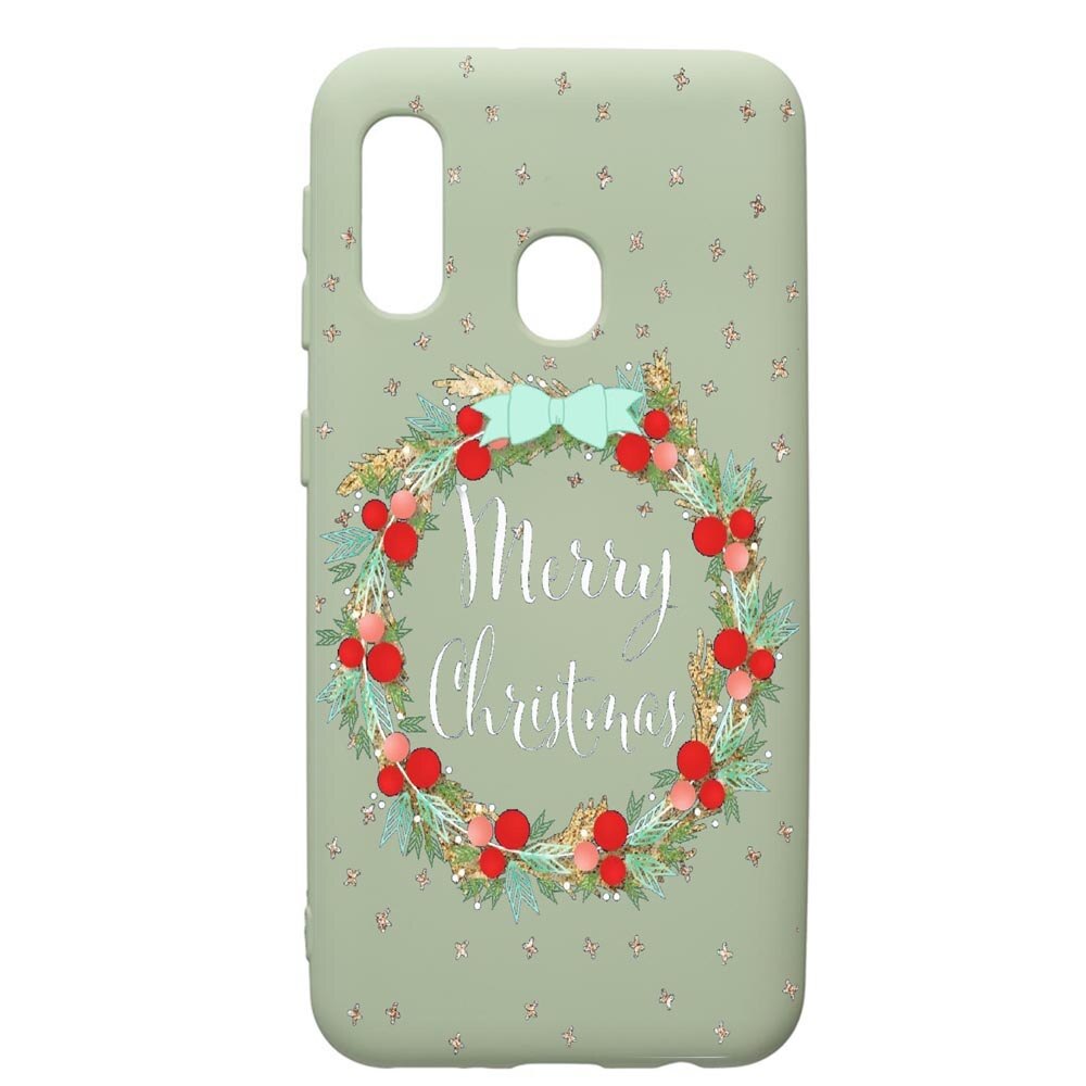Husa de protectie Samsung Galaxy A40, Xmas, silicon, cu interiorul din material textil, protectie camera, Beryl, PGR312