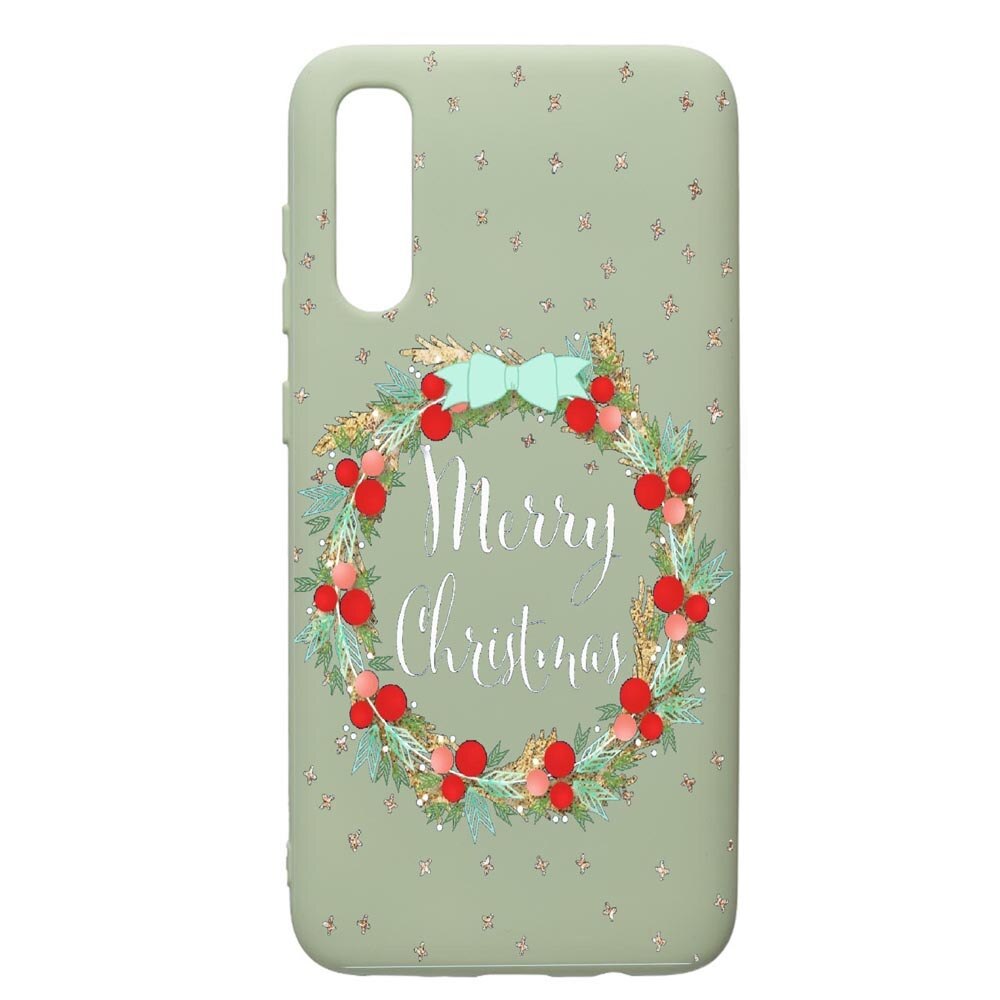 Husa de protectie Samsung Galaxy A70, Xmas, silicon, cu interiorul din material textil, protectie camera, Beryl, PGR312