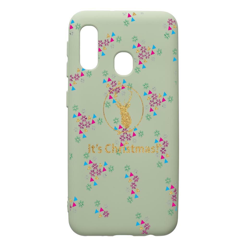 Husa de protectie Samsung Galaxy A40, Xmas, silicon, cu interiorul din material textil, protectie camera, Beryl, PGR313