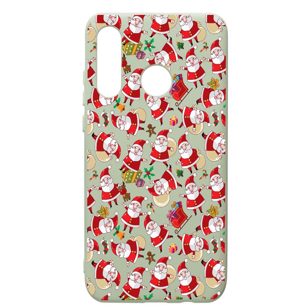 Husa de protectie Huawei P30 Lite, Xmas, silicon, cu interiorul din material textil, protectie camera, Beryl, PGR315