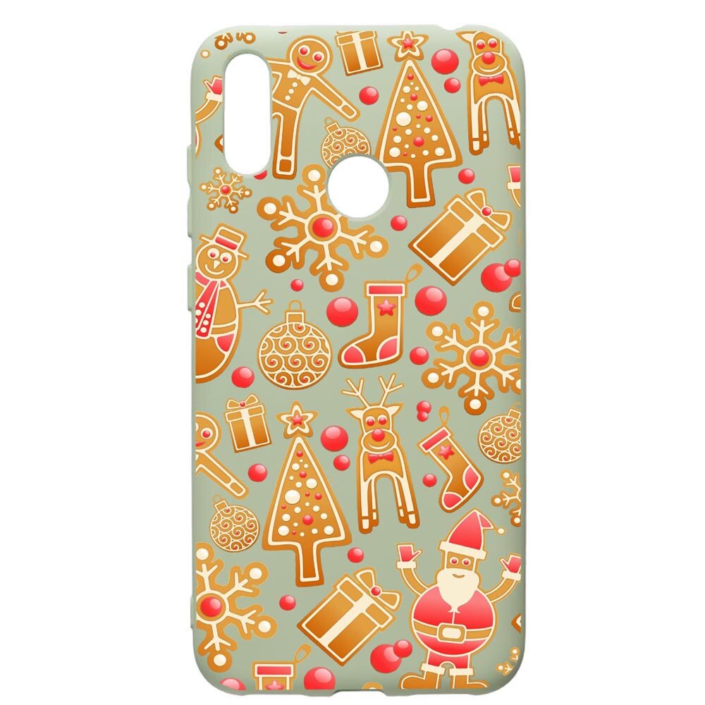 Husa de protectie Huawei Y7 2019, Xmas, silicon, cu interiorul din material textil, protectie camera, Beryl, PGR317