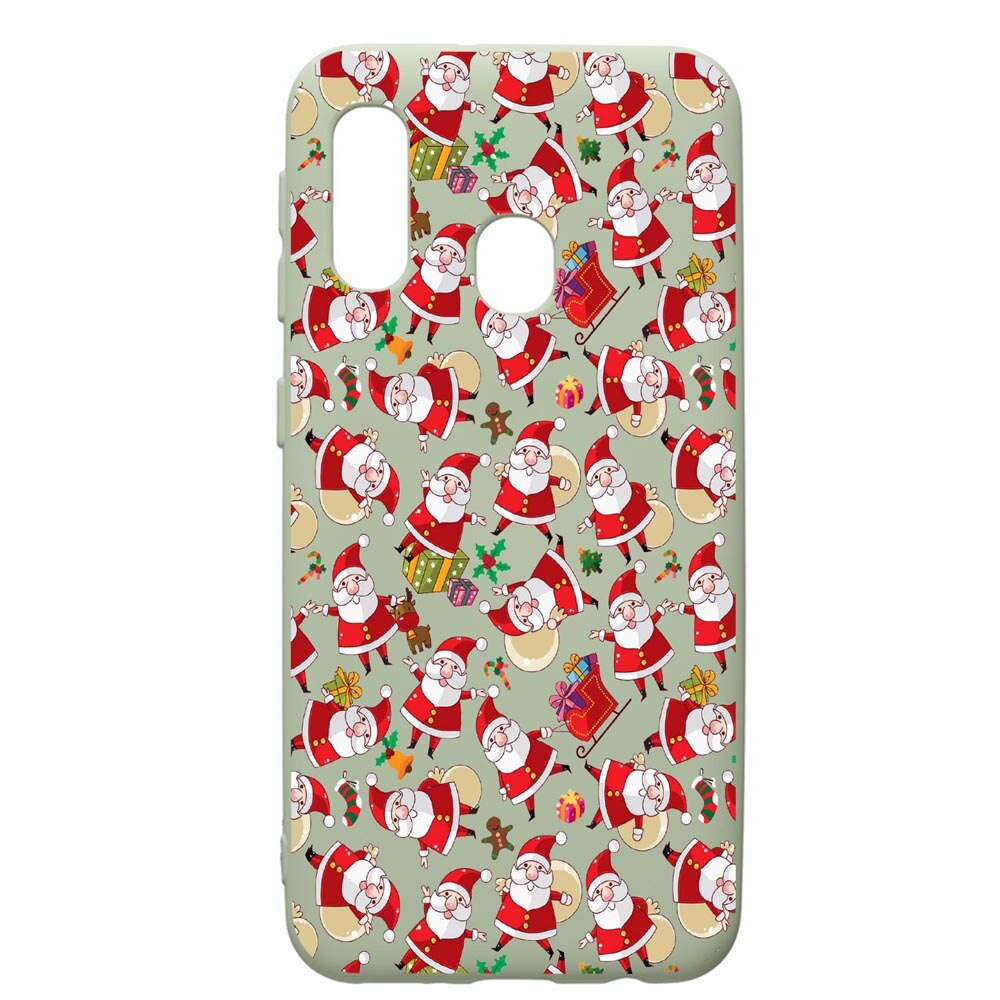 Husa de protectie Samsung Galaxy A40, Xmas, silicon, cu interiorul din material textil, protectie camera, Beryl, PGR315