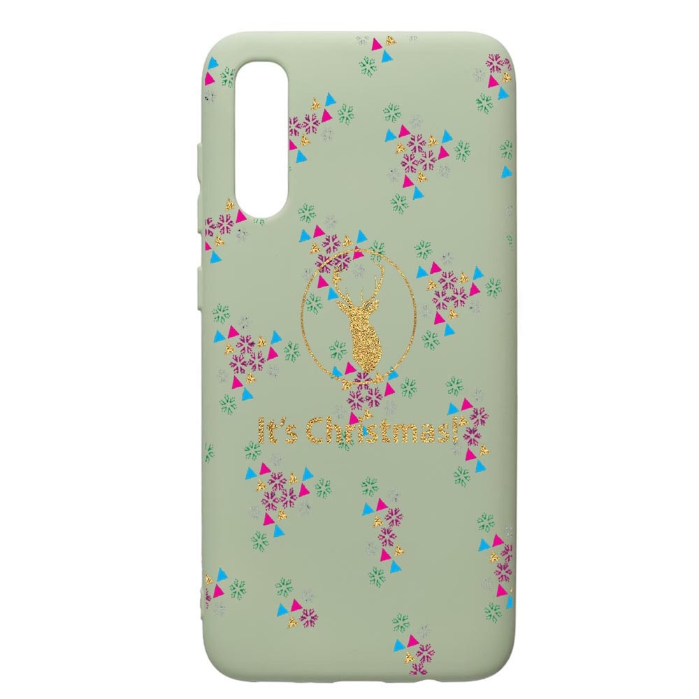 Husa de protectie Samsung Galaxy A70, Xmas, silicon, cu interiorul din material textil, protectie camera, Beryl, PGR313