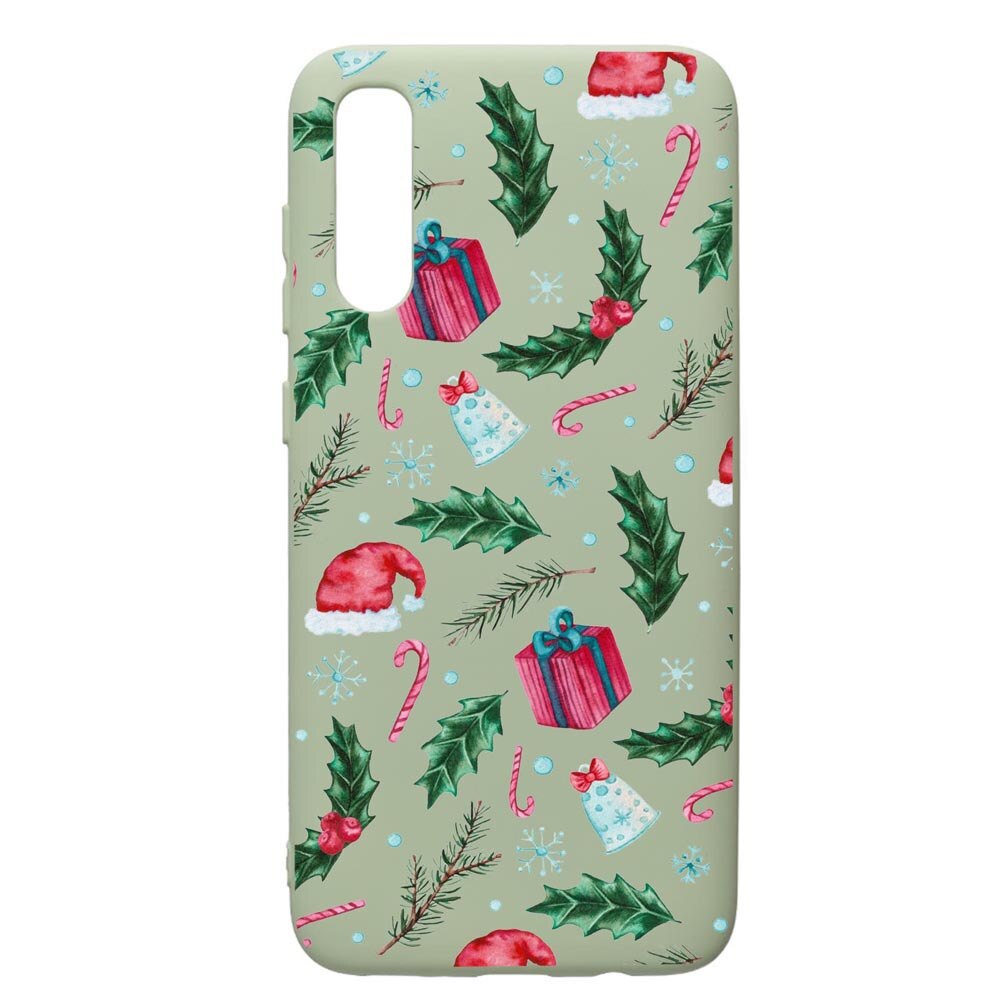 Husa de protectie Samsung Galaxy A70, Xmas, silicon, cu interiorul din material textil, protectie camera, Beryl, PGR314