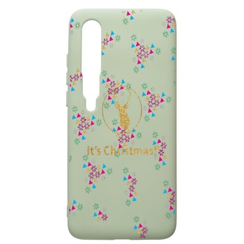 Husa de protectie Xiaomi Mi 10 / Mi 10 Pro, Xmas, silicon, cu interiorul din material textil, protectie camera, Beryl, PGR313 Husa de protectie Xiaomi Mi 10 / Mi 10 Pro, Xmas, silicon, cu interiorul din material textil, protectie camera, Beryl, PGR313