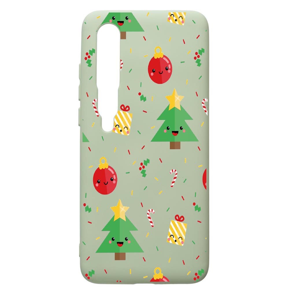 Husa de protectie Xiaomi Mi 10 / Mi 10 Pro, Xmas, silicon, cu interiorul din material textil, protectie camera, Beryl, PGR309