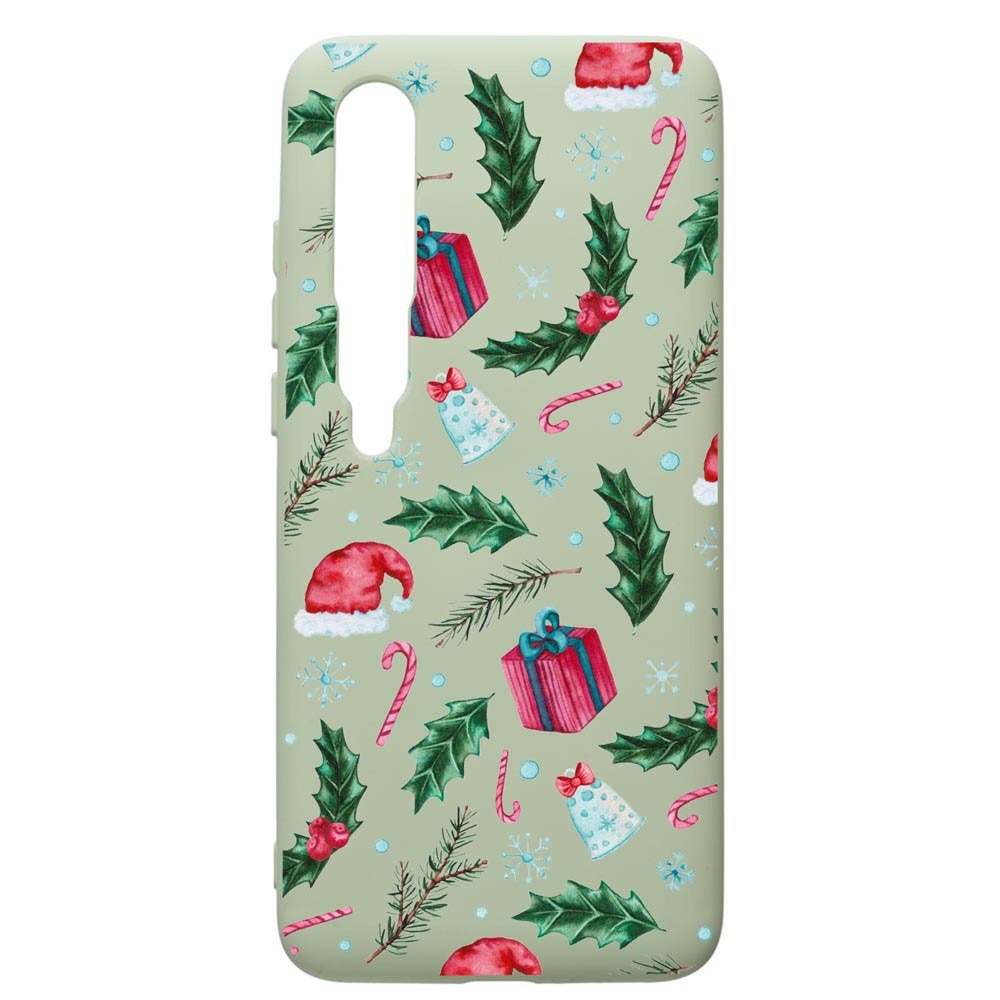 Husa de protectie Xiaomi Mi 10 / Mi 10 Pro, Xmas, silicon, cu interiorul din material textil, protectie camera, Beryl, PGR314