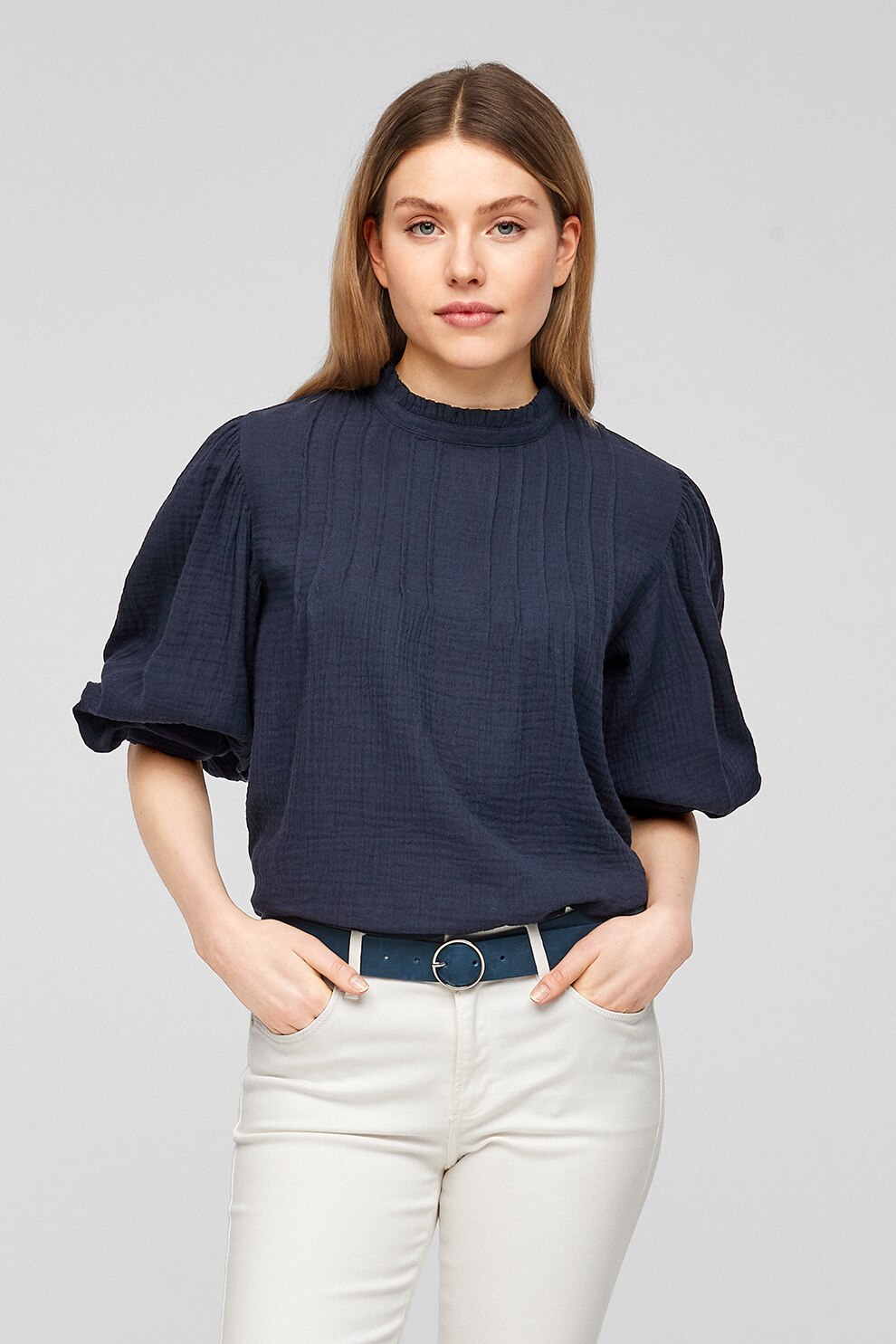 s.Oliver, Bluza lejera cu maneci ample, Bleumarin